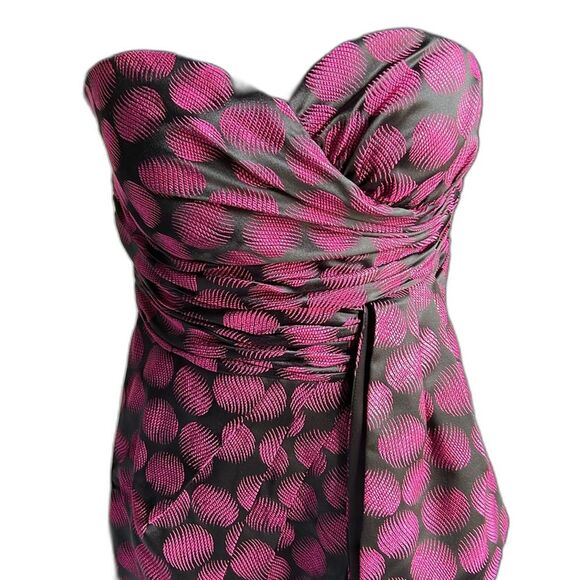 Jessica Simpson Women Gathered Strapless Sweetheart Mini Dress Black Purple Sz 8 - Picture 2 of 6